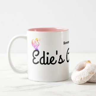 Beware of the Rooster, Edie's Auto Shop T-Shirt Two-Tone Coffee Mug