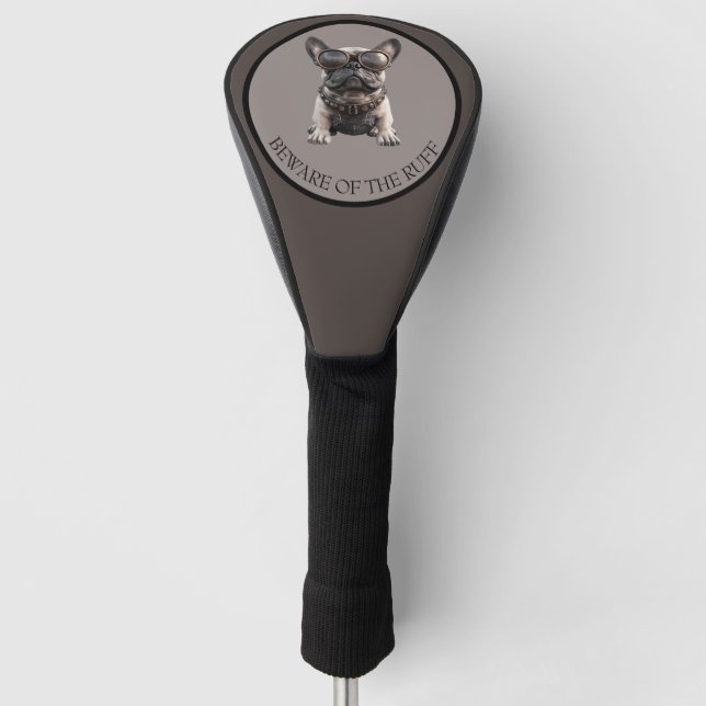 Beware of the Ruff Custom Dog Golf Head Cover (Front)