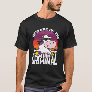 Beware of the sMOOth criminal  cow  for kids T-Shirt