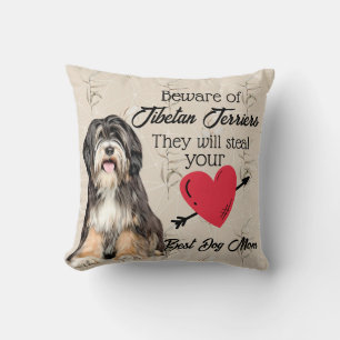 Beware of Tibetan Terriers...Best Dog Mom Cushion