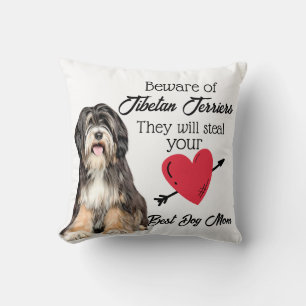 Beware of Tibetan Terriers...Best Dog Mom Cushion