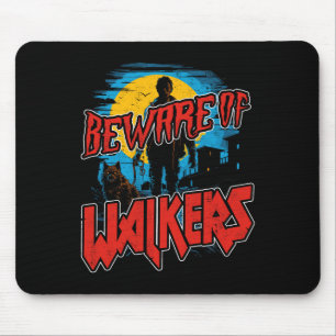 Beware Of Walkers Scary Zombie Dog Walker Horror H Mouse Pad