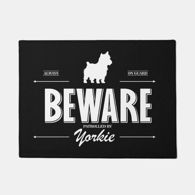 Beware of Yorkie Doormat (Front)