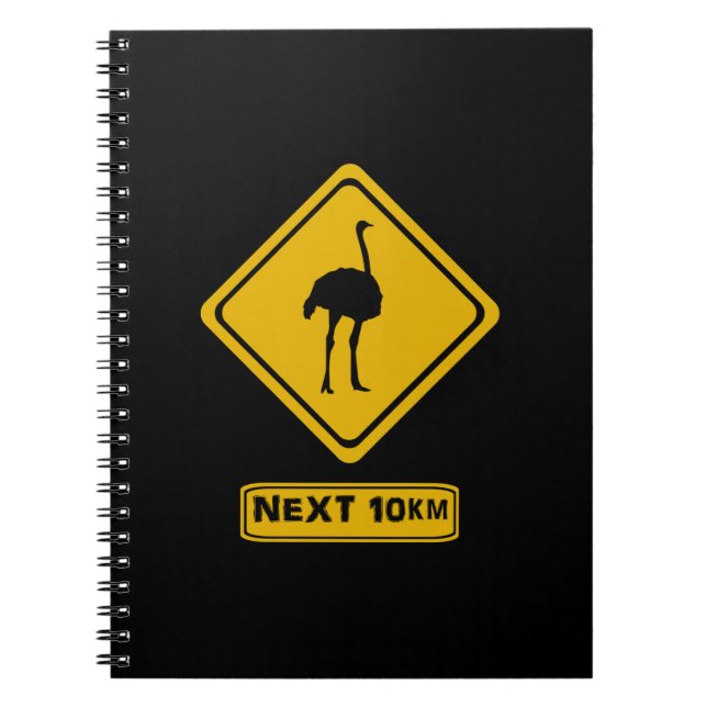 beware ostriches notebook (Front)
