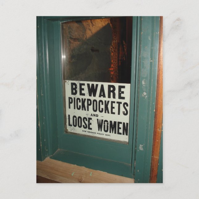Beware Pickpockets and Loose Women Postcard (Front)