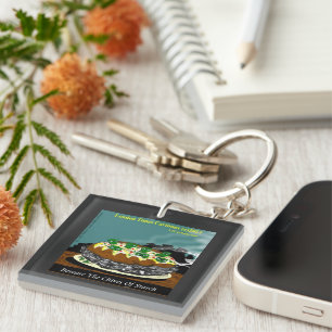 Beware the Chives of Starch – Funny Foodie Cartoon Keychain