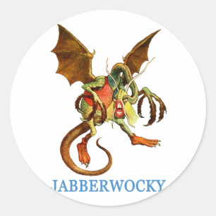 BEWARE THE DREADED JABBERWOCKY CLASSIC ROUND STICKER