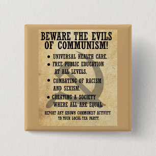 Beware the Evils of Communism! Button