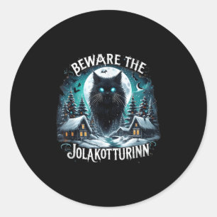 Beware The Jolakotturinn Yule Cat Icelandic Christ Classic Round Sticker