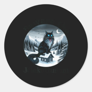 Beware The Jolakotturinn Yule Cat Icelandic Christ Classic Round Sticker