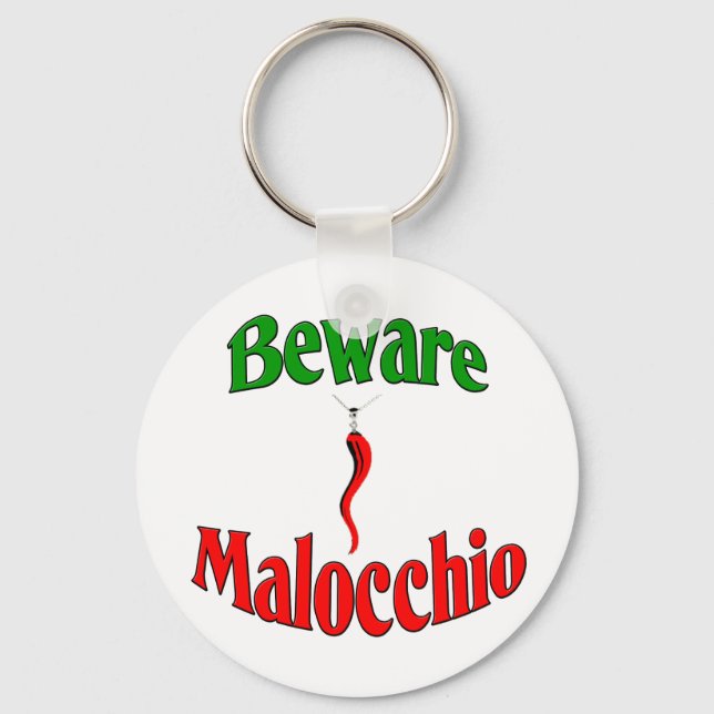 Beware The Malocchio (Evil Eye) Keychain (Front)