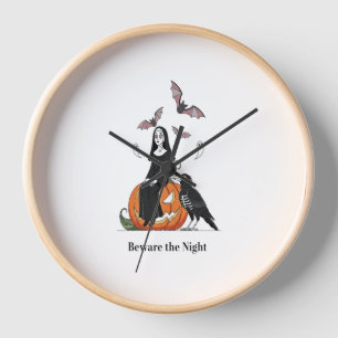 Beware the Night Spooky Nun Clock