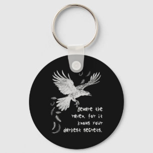 Beware The Raven Halloween Costume Trick Or Treat  Keychain