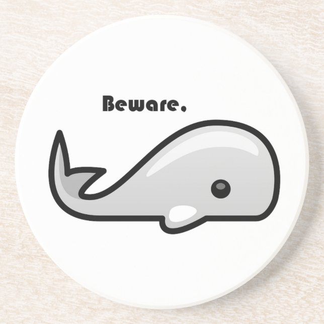 Beware the White Whale Cartoon Coaster (Front)