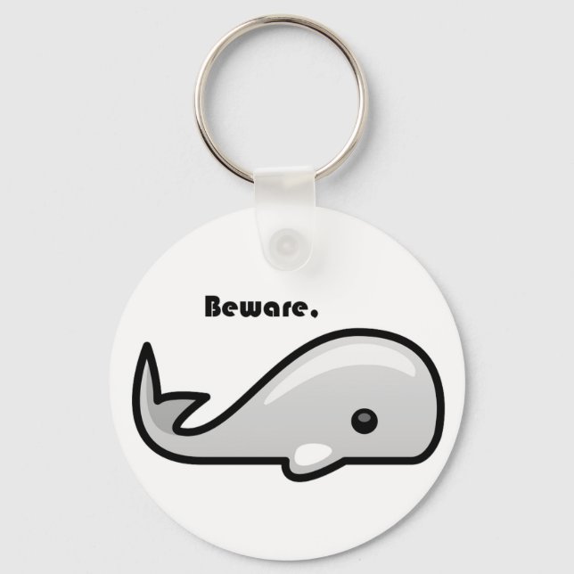 Beware the White Whale Cartoon Keychain (Front)