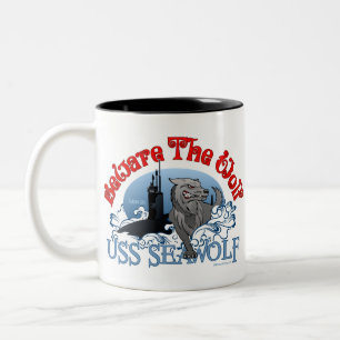 Beware The Wolf! USS Seawolf Two-Tone Coffee Mug