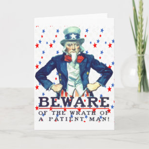 Beware The Wrath Of A Patient Man Patriotic Star Card