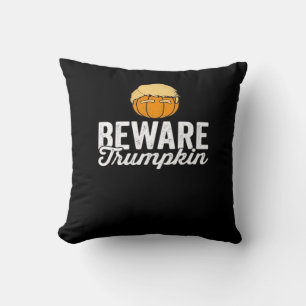 Beware Trumpkin Funny Political Halloween Throw Pillow