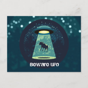 Beware UFO Postcard