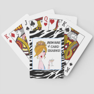 "BEWAREof Card Sharks!" Diva Playing Cards