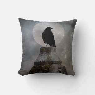 Bewitched Crow Throw Pillow
