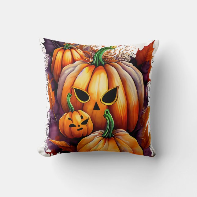 Bewitched Gourd Throw Pillow (Front)