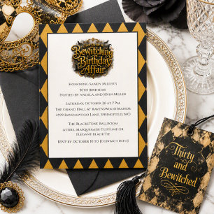 Bewitching Birthday Gothic Masquerade Party Invitation