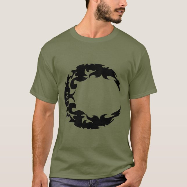 Bewitching Black Crescent Moon Silhouette T-Shirt (Front)