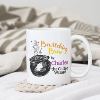 Bewitching Brew Wizard Funny Customizable Coffee Mug