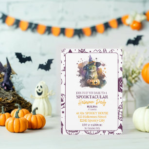 Bewitching Cat Halloween Party Invitation