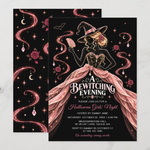 Bewitching Evening Halloween Girls Night Invitation