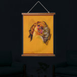 Bewitching Eyes Art Deco Portrait by Zoe Mozert Hanging Tapestry<br><div class="desc">Bewitching Eyes Art Deco Portrait by American Painter Zoe Mozert [Alice Adelaide Moser] (1907 - 1993); Portraitist, Pinup Artist and Pun-up Model. This is an alluring art deco bust portrait of a beautiful blonde of the early 1930s, illuminated with golden tones and beautiful red hues and accents of blue, violet,...</div>