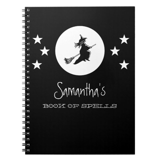 Bewitching Halloween Notebook, Black Notebook (Front)