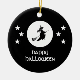 Bewitching Halloween Ornament, Black Ceramic Ornament