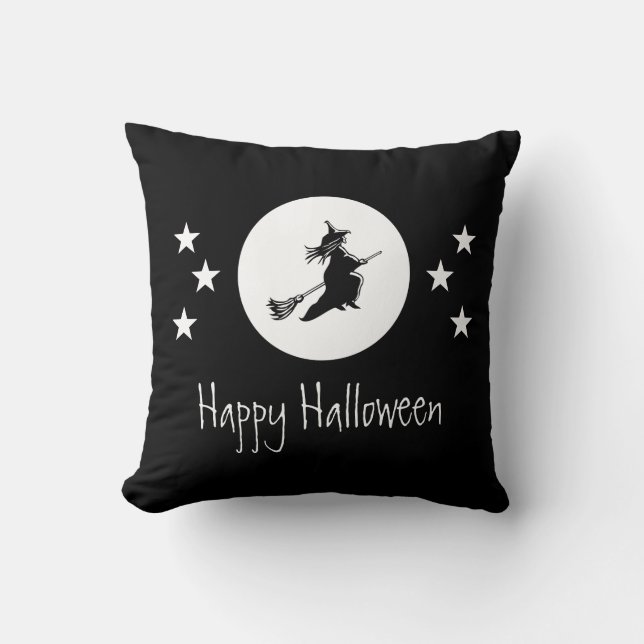 Bewitching Halloween Pillow, Black Throw Pillow (Front)