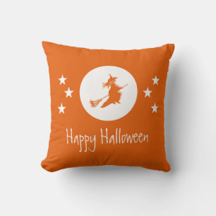 Bewitching Halloween Pillow, Orange Throw Pillow