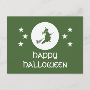 Bewitching Halloween Postcard, Green Postcard