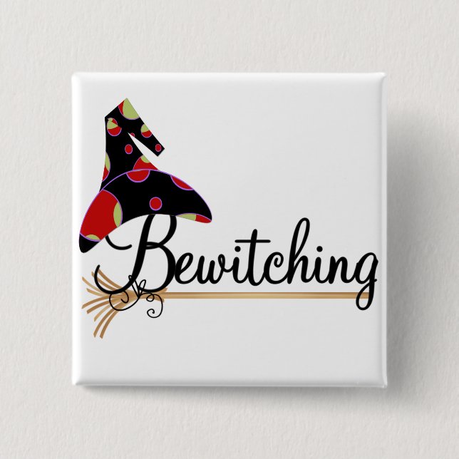 Bewitching Halloween Tshirts and Gifts 2 Inch Square Button (Front)