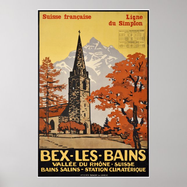 Bex les Bains, Suisse Française, ligne du Simplon Poster (Front)