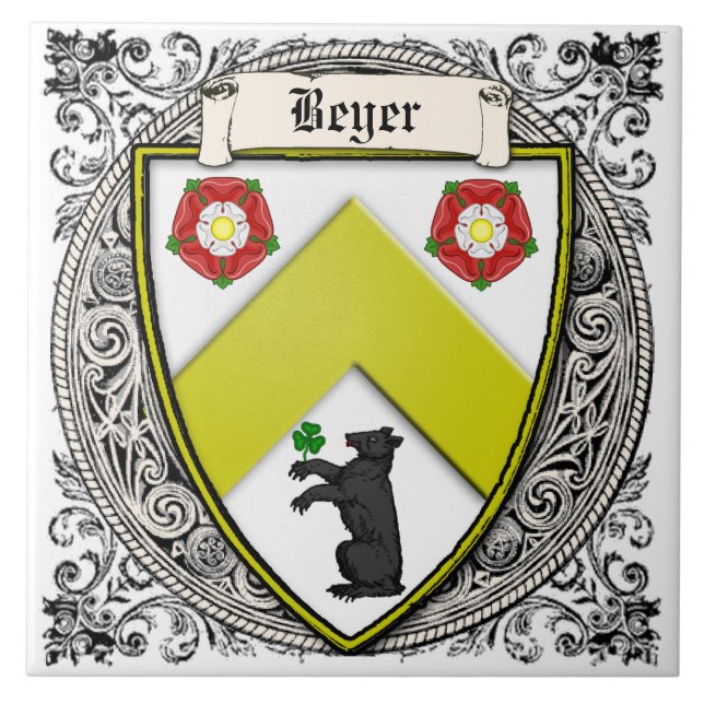 Beyer (Switzerland/Saxony) family arms Tile (Front)