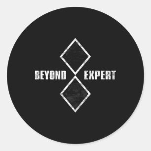 Beyond Expert Adventure Mountain Biking Snowboardi Classic Round Sticker