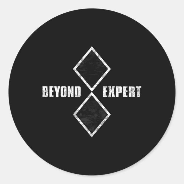 Beyond Expert Adventure Mountain Biking Snowboardi Classic Round Sticker (Front)