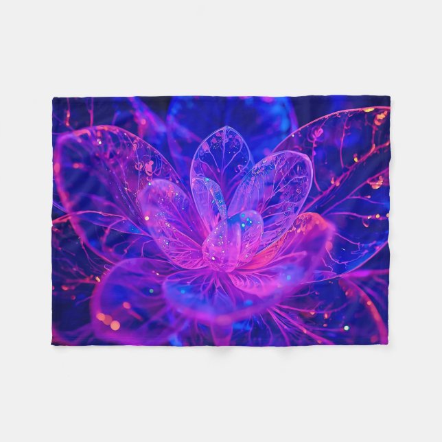 Beyond Frosted Glass Bloom Fleece Blanket (Front (Horizontal))