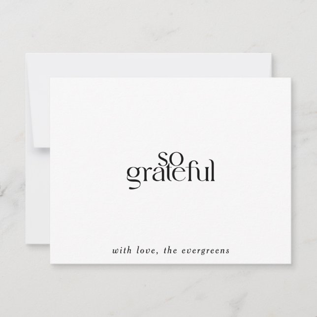 Beyond Grateful Minimalist Modern Thank You Card (Front)