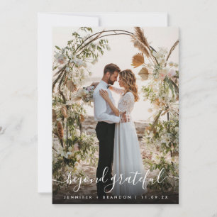 Beyond grateful overlay photo thank you card