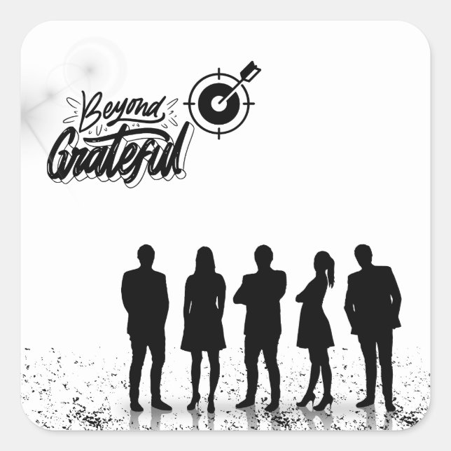 Beyond grateful  square sticker (Front)