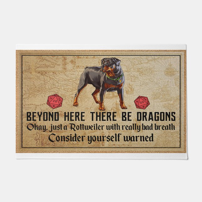 Beyond Here there Be Dragons Doormat (Front)