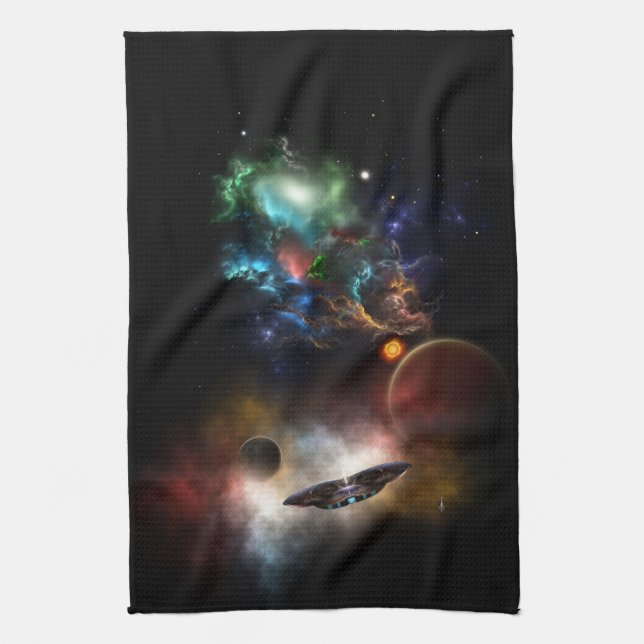 Beyond Space & Time Fractal Art II Spacescape Kitchen Towel (Vertical)