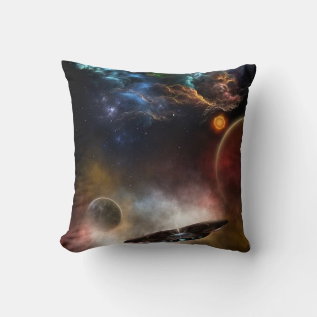 Beyond Space & Time	 Fractal Art Throw Pillow (Front)