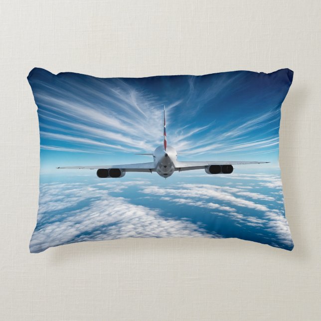 Beyond the Horizon: Concorde from Behind Accent Pillow (Front)